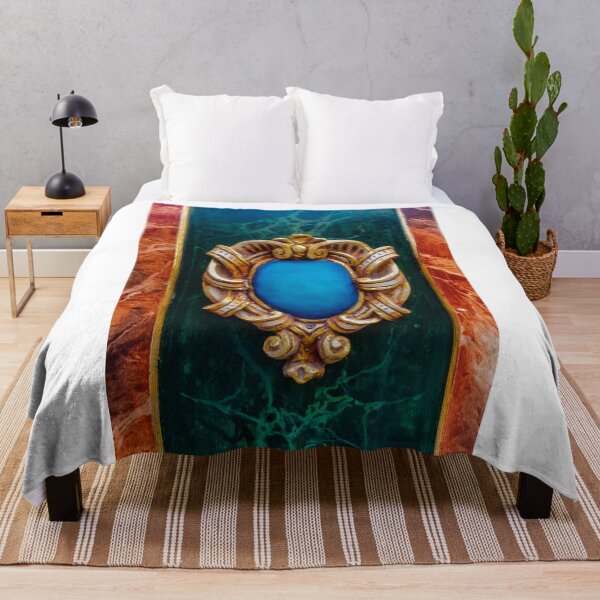 Item preview, Ornate Gold Medallion With Blue Oval Center On Marble Green And Red Decorative Panel designed and sold by Nmallia.