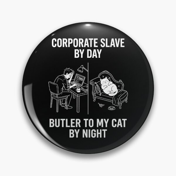 Item preview, Corporate Slave Butler To My Cat Humorous Comic for Cat Owner and Work From Home Struggles designed and sold by SplashTastic.