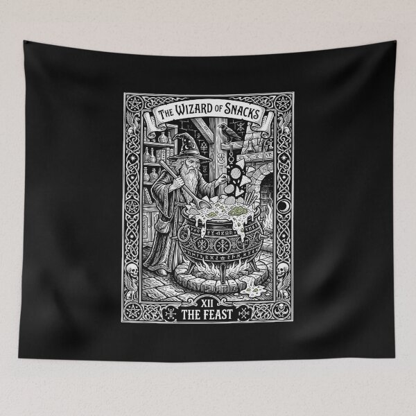 Item preview, The Wizard Of Snacks Fantasy Tarot Card Design for Snack Lover Comfort designed and sold by SplashTastic.