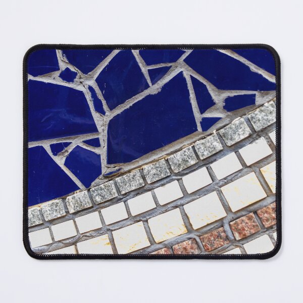 Item preview, Blue Ceramic Mosaic Tile Pattern With Small Square Stone Tiles and Textured Grout designed and sold by Nmallia.