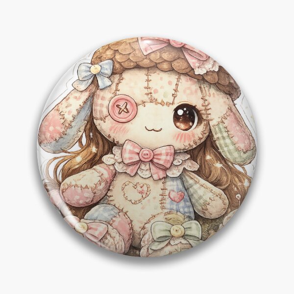 Item preview, Cute Patchwork Plush Doll Kawaii Sticker designed and sold by blossomfun.