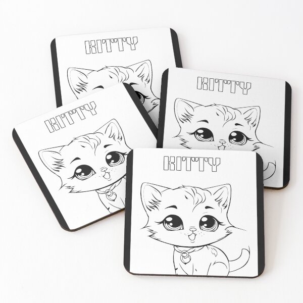 Item preview, Cute Kitty Coloring Page Art designed and sold by VibeTees38.
