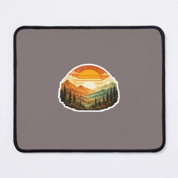 Item preview, Retro Mountain Sunset Forest Sticker designed and sold by AuudiVasustudio.
