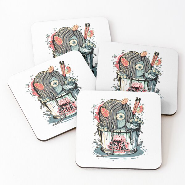 Item preview, Spooky Ghost Creeping Out of Instant Noodle Cup Art designed and sold by EvocatiVerse.