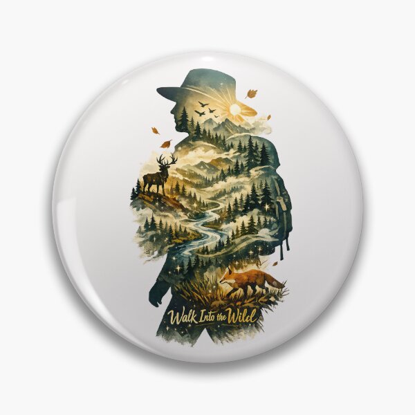 Item preview, Walk Into the Wild Hiking Silhouette Mountain Nature Design designed and sold by inkoutninja.