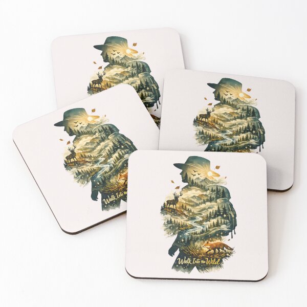 Item preview, Walk Into the Wild Hiking Silhouette Mountain Nature Design designed and sold by inkoutninja.