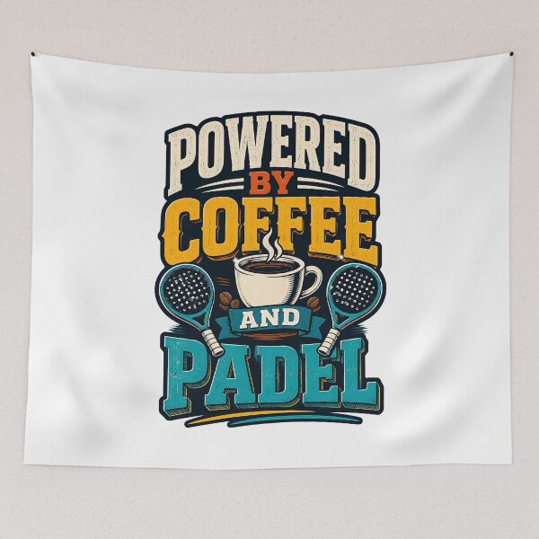 Item preview, Powered By Coffee And Padel Funny Retro Sport designed and sold by Mr Lee.