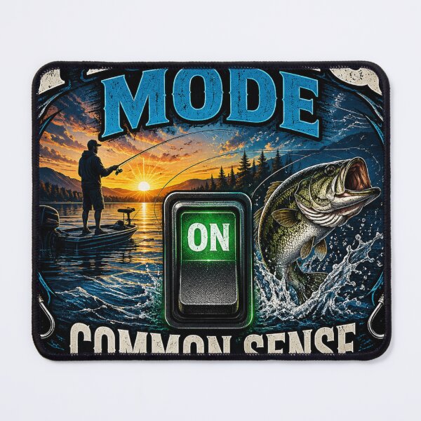 Item preview, Fishing Mode ON – Common Sense Optional | Funny Fishing Angler Graphic designed and sold by CKADigital.