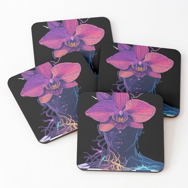 Item preview, Orchid Crown Surreal Portrait – Rooted in Colour Aesthetic Art designed and sold by AvalonMoss.