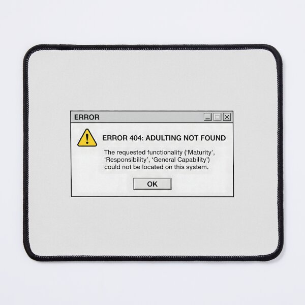 Item preview, Error 404 Adulting Not Found Funny Retro Computer Design for Adulting Humor designed and sold by SplashTastic.