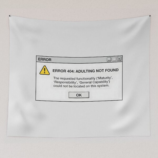 Item preview, Error 404 Adulting Not Found Funny Retro Computer Design for Adulting Humor designed and sold by SplashTastic.