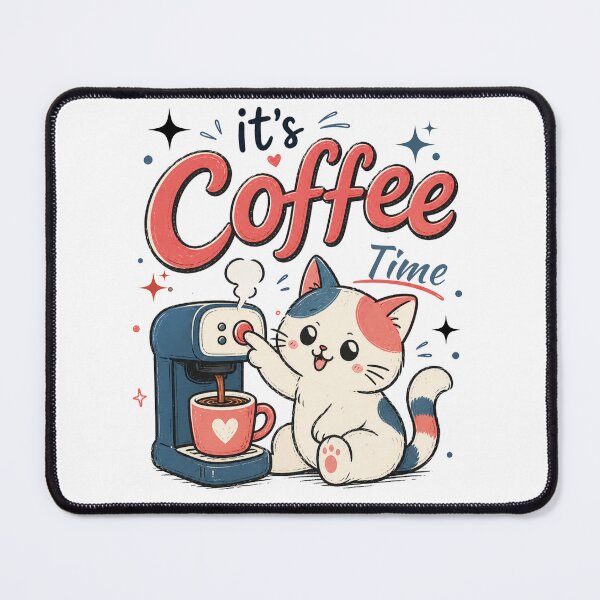 Item preview, Cute Cat It's Coffee Time Kawaii Kitten Espresso Graphic designed and sold by XelaStore.