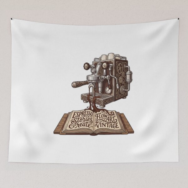 Item preview, Vintage Espresso Machine Pouring Coffee Into Book designed and sold by ryanguas.