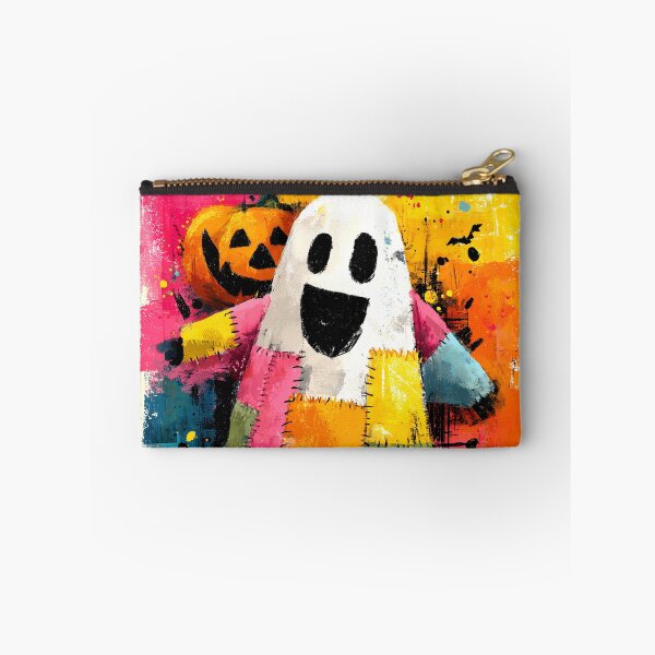 Item preview, Cheerful Patchwork Ghost Halloween Art designed and sold by colorful-white.