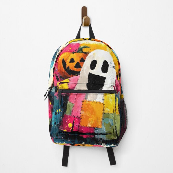 Item preview, Cheerful Patchwork Ghost Halloween Art designed and sold by colorful-white.