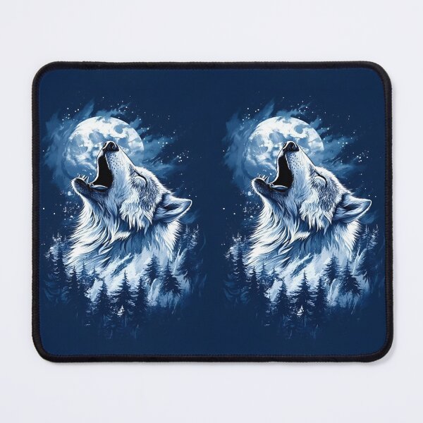 Item preview, A Howling Wolf Under Moonlight, A Striking Representation Of A Wolf In A Moonlit Forest, Bathed In Shades Of Blue, Capturing The Majestic And Wild Essence Of Nature, Call Of The Wild designed and sold by Matt_Smith.