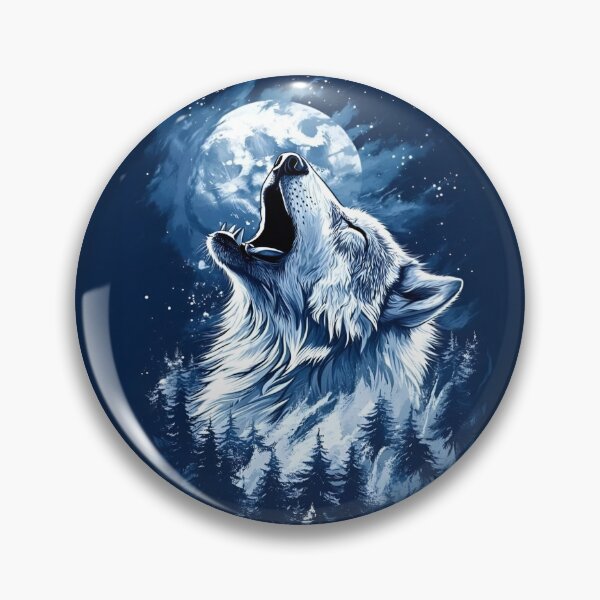 Item preview, A Howling Wolf Under Moonlight, A Striking Representation Of A Wolf In A Moonlit Forest, Bathed In Shades Of Blue, Capturing The Majestic And Wild Essence Of Nature, Call Of The Wild designed and sold by Matt_Smith.