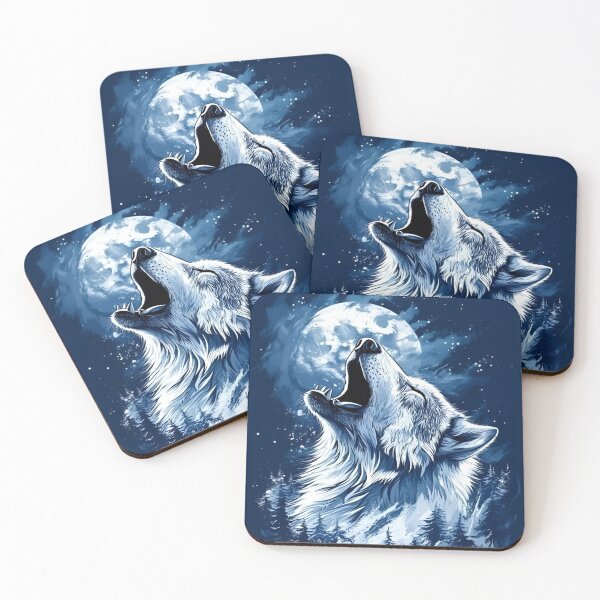 Item preview, A Howling Wolf Under Moonlight, A Striking Representation Of A Wolf In A Moonlit Forest, Bathed In Shades Of Blue, Capturing The Majestic And Wild Essence Of Nature, Call Of The Wild designed and sold by Matt_Smith.