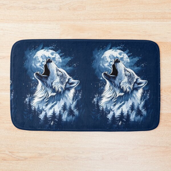 Item preview, A Howling Wolf Under Moonlight, A Striking Representation Of A Wolf In A Moonlit Forest, Bathed In Shades Of Blue, Capturing The Majestic And Wild Essence Of Nature, Call Of The Wild designed and sold by Matt_Smith.