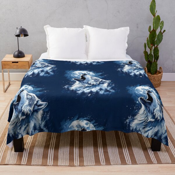 Item preview, A Howling Wolf Under Moonlight, A Striking Representation Of A Wolf In A Moonlit Forest, Bathed In Shades Of Blue, Capturing The Majestic And Wild Essence Of Nature, Call Of The Wild designed and sold by Matt_Smith.