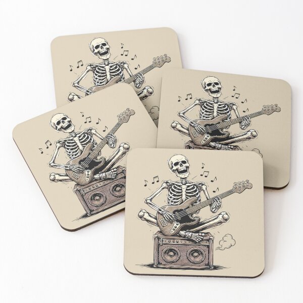 Item preview, Skeleton Playing Bass Guitar - Bass Player Humor designed and sold by Art-Arcade6.