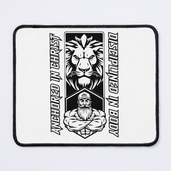Item preview, Anchored in Christ Disciplined in Body | Christian Gym Lion Design designed and sold by Bezuiden.