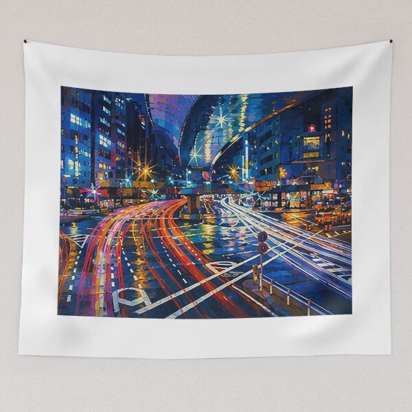Item preview, Light City Night Painting designed and sold by Satyabenjamin.