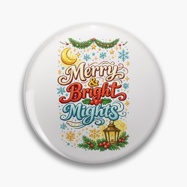 Item preview, Merry and Bright Nights Festive Christmas Moon and Lantern Design designed and sold by inkoutninja.