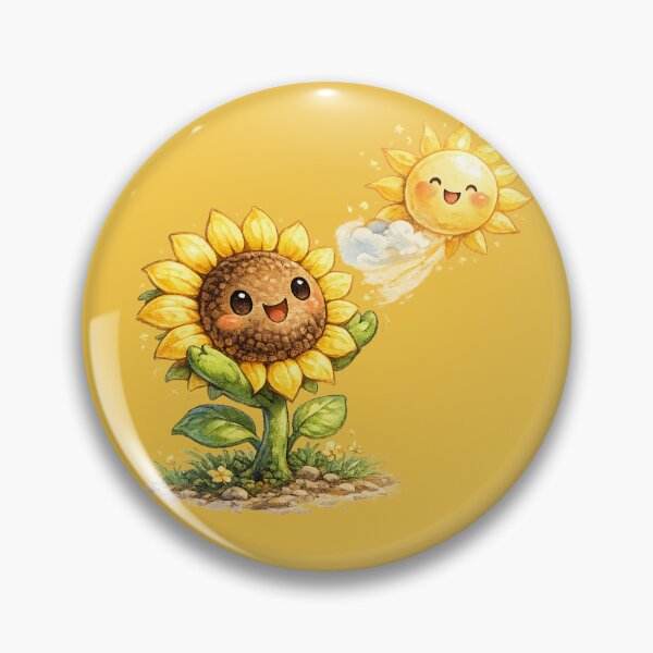 Item preview, Chibi Sunflower Illustration – Cute Sun-Chasing Flower with Sunburst Petals Art designed and sold by MagicMakerPh.