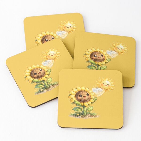 Item preview, Chibi Sunflower Illustration – Cute Sun-Chasing Flower with Sunburst Petals Art designed and sold by MagicMakerPh.