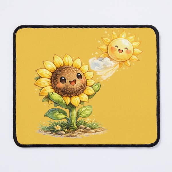 Item preview, Chibi Sunflower Illustration – Cute Sun-Chasing Flower with Sunburst Petals Art designed and sold by MagicMakerPh.