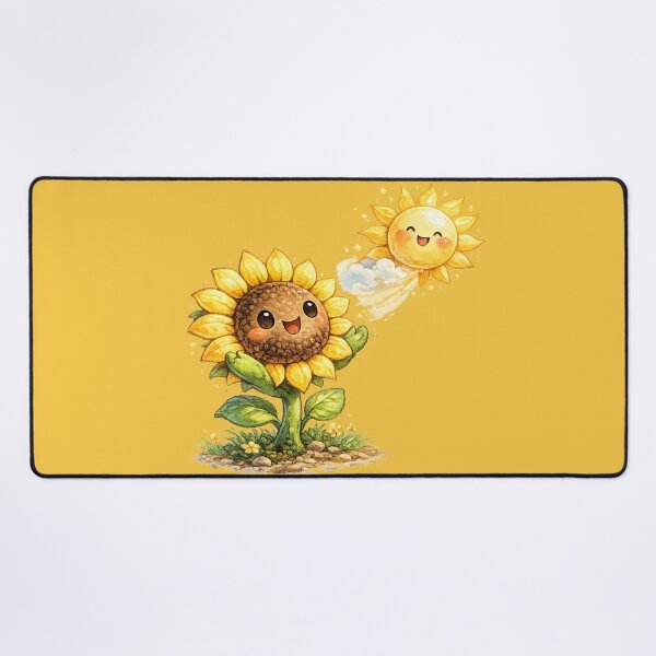 Item preview, Chibi Sunflower Illustration – Cute Sun-Chasing Flower with Sunburst Petals Art designed and sold by MagicMakerPh.