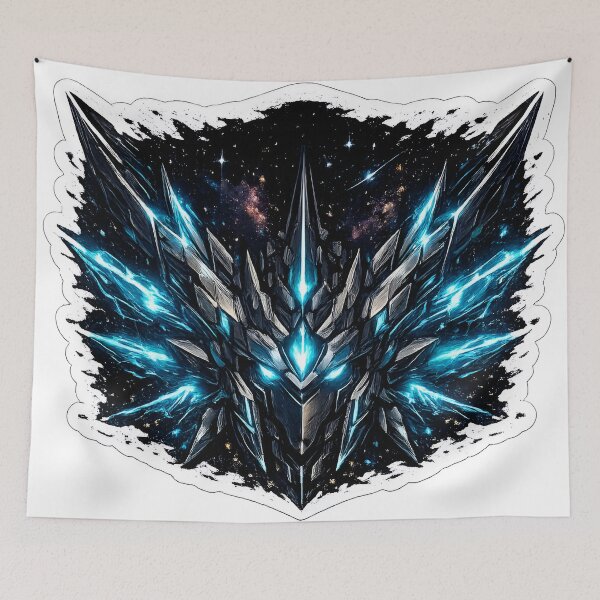Item preview, Mecha Valkyrie Helmet with Ice Blue Wings designed and sold by RiteshCenter .