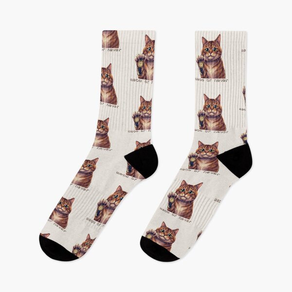 Item preview, Meow or Never designed and sold by TeeHee Puns.