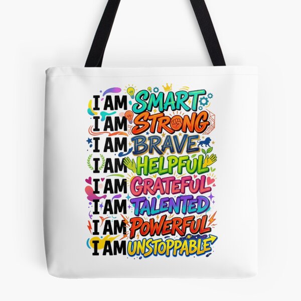 Item preview, I Am Affirmations Collage – Motivational Typography Tee designed and sold by Artify24.