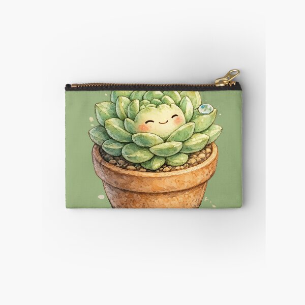 Item preview, Kawaii Succulent Illustration – Cute Sleepy Rosette Plant in Terracotta Pot designed and sold by MagicMakerPh.
