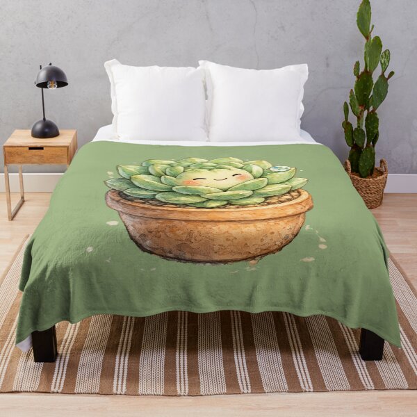 Item preview, Kawaii Succulent Illustration – Cute Sleepy Rosette Plant in Terracotta Pot designed and sold by MagicMakerPh.