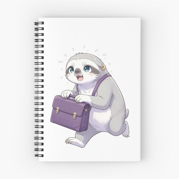 Item preview, Cute Running Sloth Late for Work - Kawaii Anime Office Art designed and sold by ZINO WORLD.