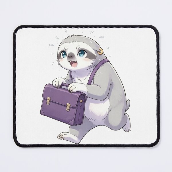 Item preview, Cute Running Sloth Late for Work - Kawaii Anime Office Art designed and sold by ZINO WORLD.