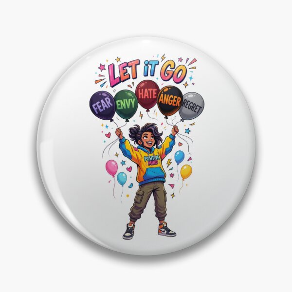 Item preview, Let It Go Balloon Collage – Motivational Cartoon Tee designed and sold by Artify24.
