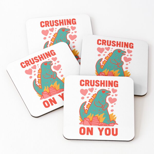 Item preview, Crushing On You Kaiju Cute Retro Love Illustration designed and sold by HBDStudio.
