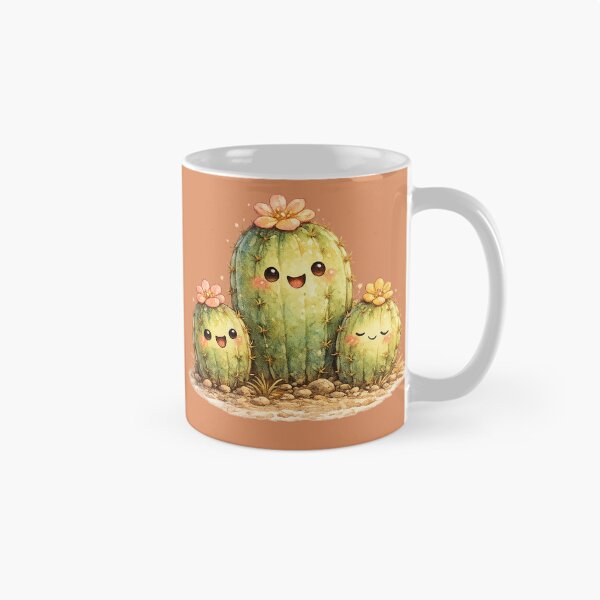 Item preview, Kawaii Cactus Family Illustration – Cute Desert Cacti with Tiny Flower Blooms designed and sold by MagicMakerPh.