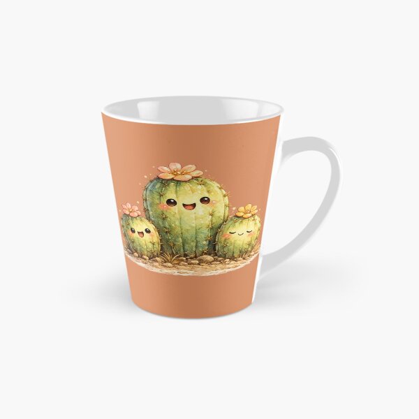 Item preview, Kawaii Cactus Family Illustration – Cute Desert Cacti with Tiny Flower Blooms designed and sold by MagicMakerPh.