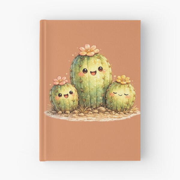Item preview, Kawaii Cactus Family Illustration – Cute Desert Cacti with Tiny Flower Blooms designed and sold by MagicMakerPh.