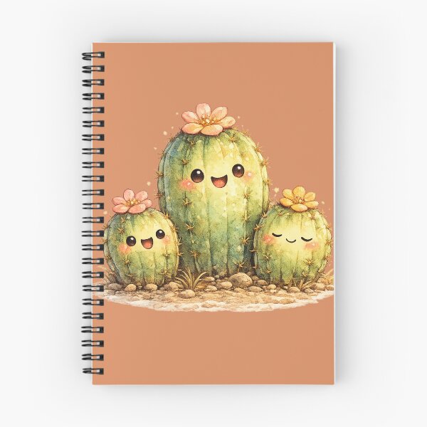 Item preview, Kawaii Cactus Family Illustration – Cute Desert Cacti with Tiny Flower Blooms designed and sold by MagicMakerPh.