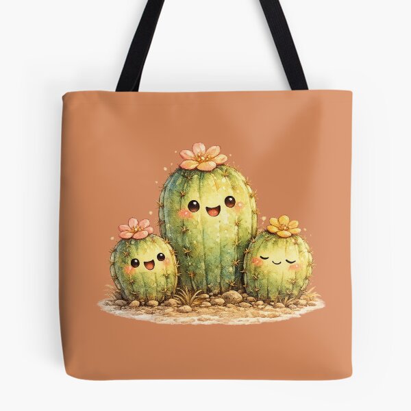 Item preview, Kawaii Cactus Family Illustration – Cute Desert Cacti with Tiny Flower Blooms designed and sold by MagicMakerPh.