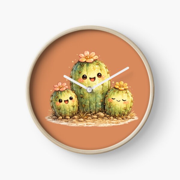 Item preview, Kawaii Cactus Family Illustration – Cute Desert Cacti with Tiny Flower Blooms designed and sold by MagicMakerPh.