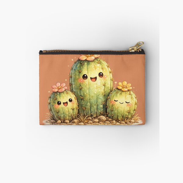 Item preview, Kawaii Cactus Family Illustration – Cute Desert Cacti with Tiny Flower Blooms designed and sold by MagicMakerPh.