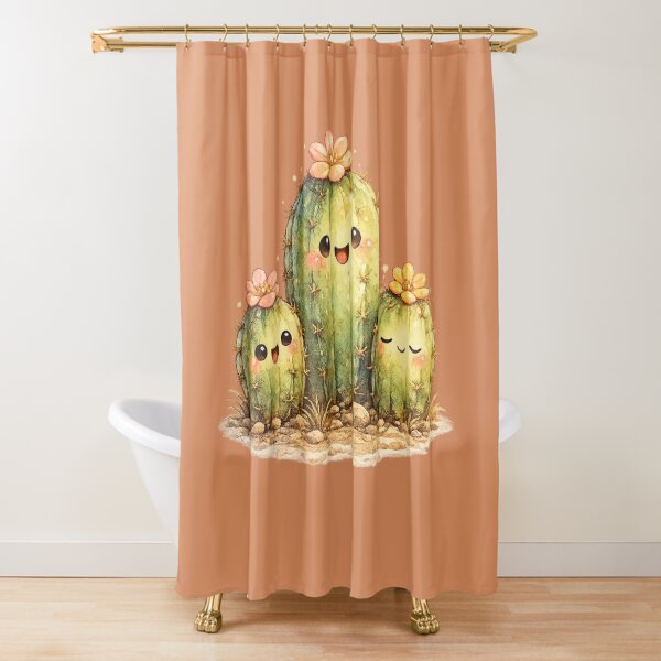 Item preview, Kawaii Cactus Family Illustration – Cute Desert Cacti with Tiny Flower Blooms designed and sold by MagicMakerPh.