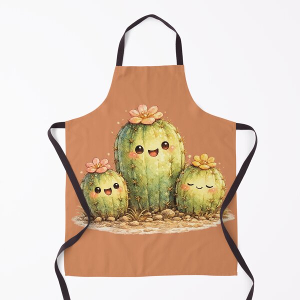 Item preview, Kawaii Cactus Family Illustration – Cute Desert Cacti with Tiny Flower Blooms designed and sold by MagicMakerPh.